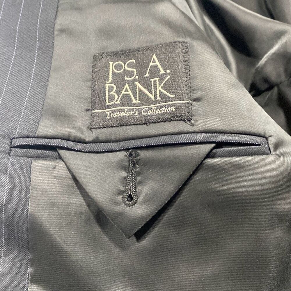 New Jos.A Bank Traveler’s Collection Men's Jacket Pants Suit 2 Piece Black *FLAW - Picture 12 of 17